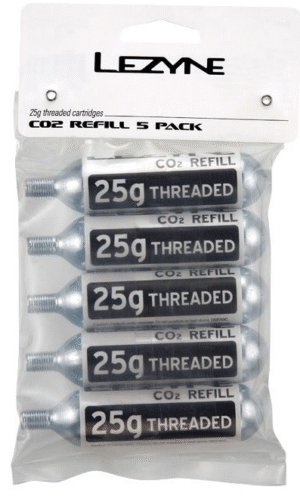 LEZYNE 25G CO2 - REFILL PACK (5 PCS) SILVER