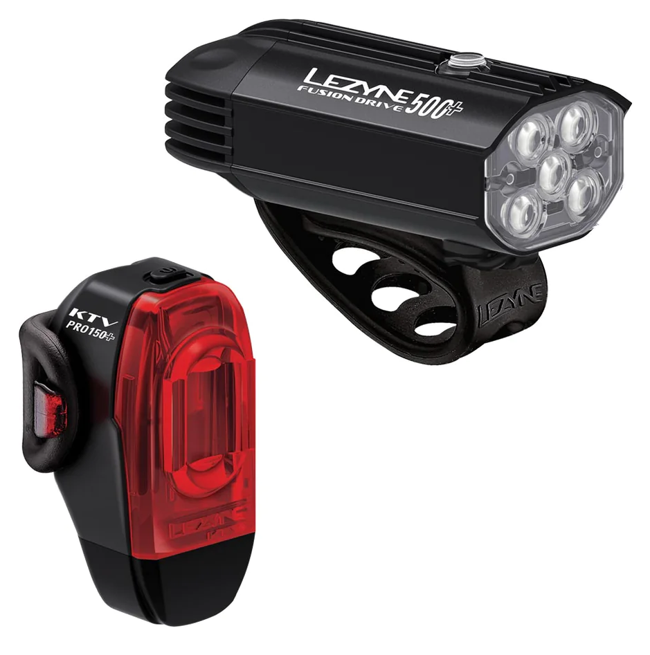 Lezyne Fusion Drive 500+/KTV Drive Pro+ Pair SATIN BLACK/BLACK OneSize