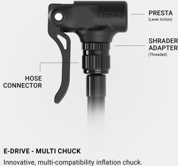 LEZYNE E DRIVE ELECTRIC PUMP SATIN BLACK - Afbeelding 15